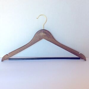 Monogrammed Wood Hanger Mrs Wedding Bride Gift